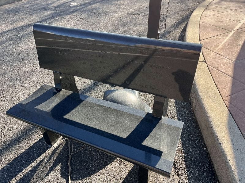 Dedication bench at the memorial image. Click for full size.