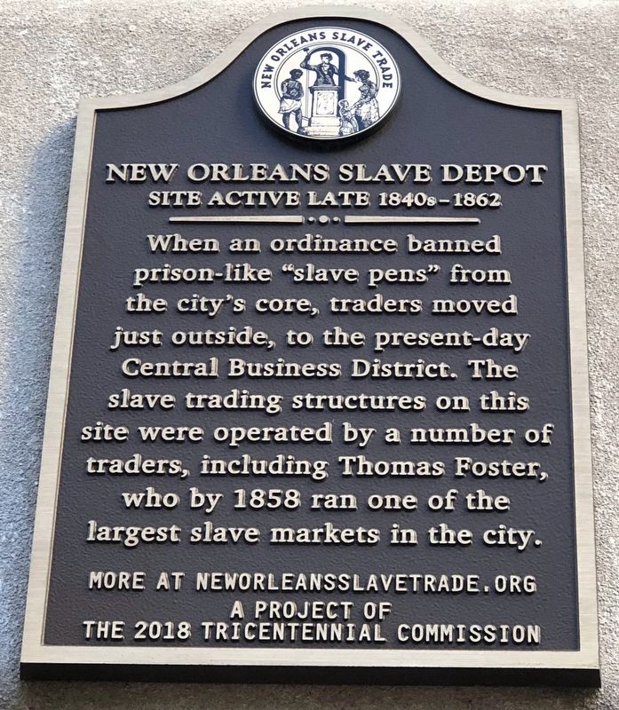 New Orleans Slave Depot Marker image. Click for full size.