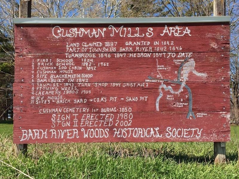 Cushman Mills Area Marker image. Click for full size.