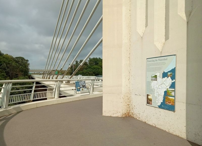 Protecting the Watershed Marker on the St. Croix River Crossing Loop Trail. Click for full size. Protecting the Watershed Marker on the St. Croix River Crossing Loop Trail image. Click for full size.