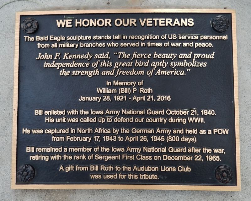 We Honor Our Veterans Marker image. Click for full size.