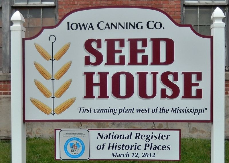 Iowa Canning Company Seed House Marker image. Click for full size.