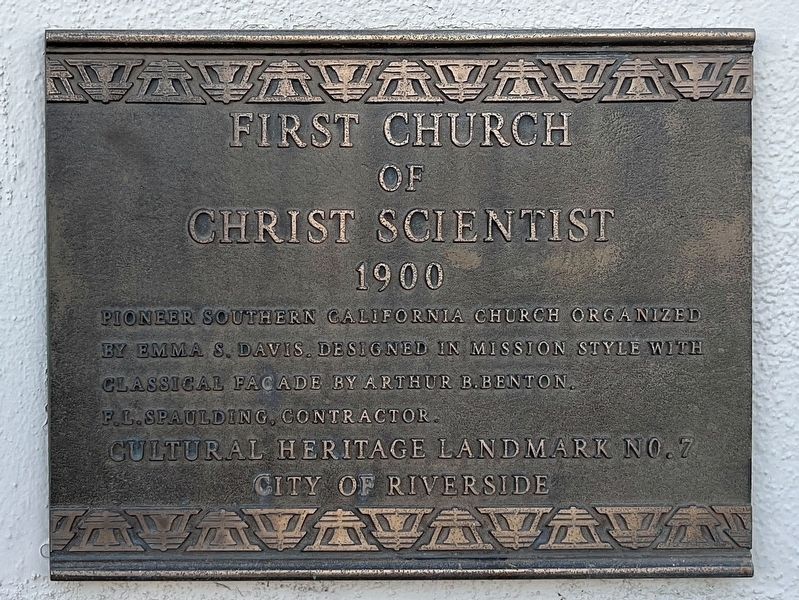 First Church of Christ Scientist Marker image. Click for full size.