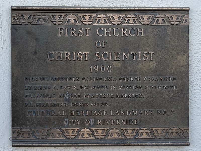 First Church of Christ Scientist Marker image. Click for full size.