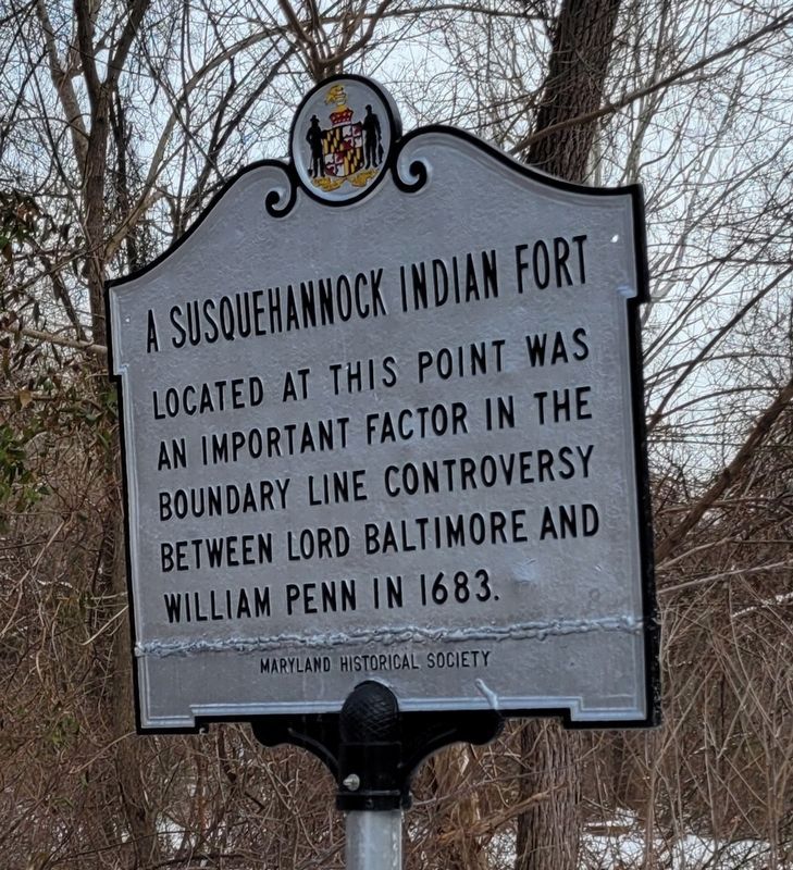 A Susquehannock Indian Fort Marker image. Click for full size.
