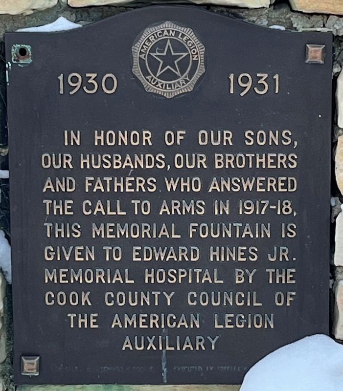 World War I Memorial Fountain Marker. Click for full size. World War I Memorial Fountain Marker image. Click for full size.