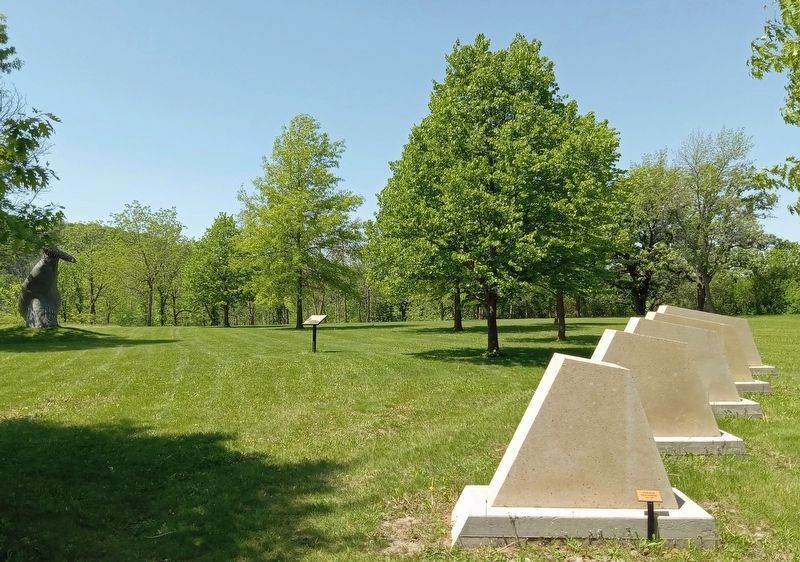 Marker (center background) at the Anderson Center Sculpture Garden image. Click for full size.