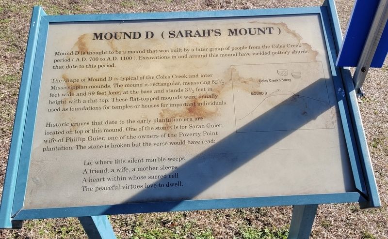 Mound D (Sarah's Mount) Marker image. Click for full size.