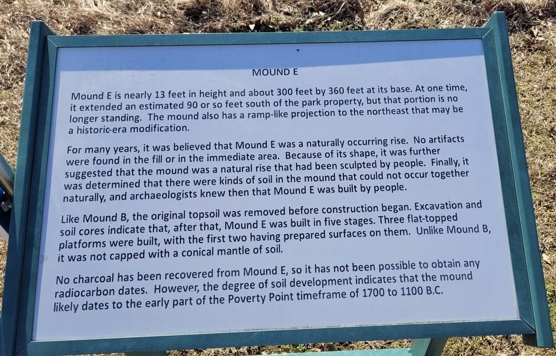 Mound E Marker. Click for full size. Mound E Marker image. Click for full size.