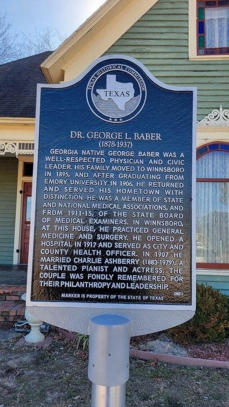 Dr. George L. Baber Marker image. Click for full size.