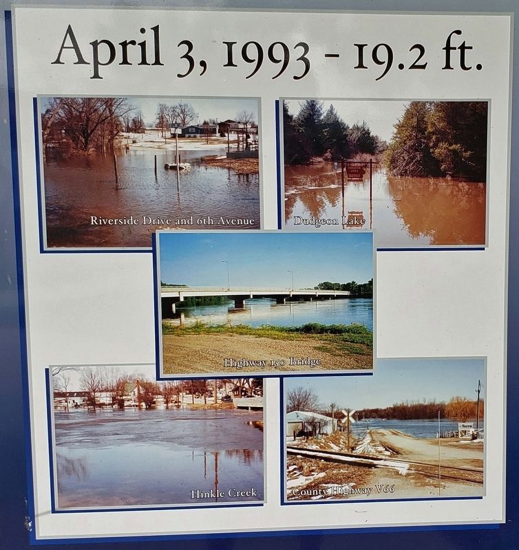 Marker detail: April 3, 1993 � 19.2 ft. image. Click for full size.