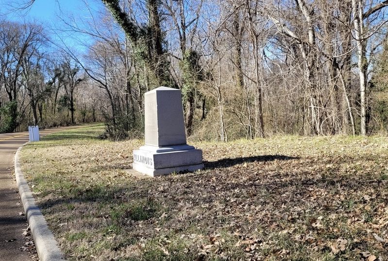 The view of the Illinois 131 Infantry Marker along the street image. Click for full size.