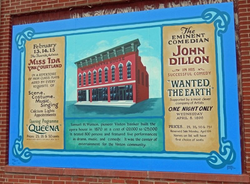 Watson's Opera House Marker image. Click for full size.
