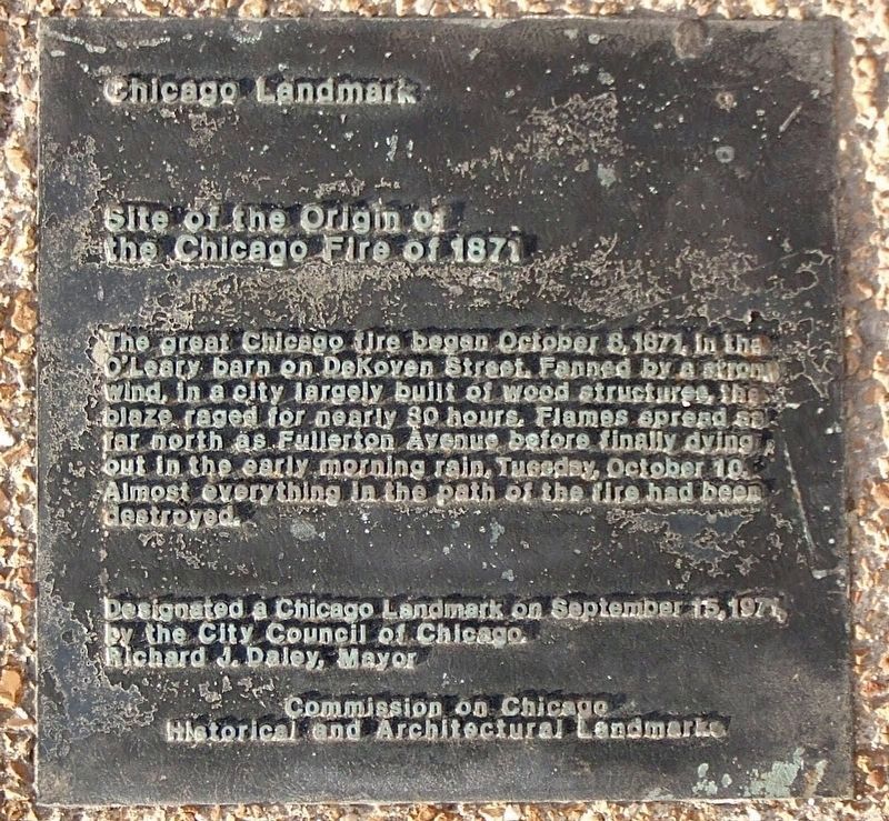Chicago Fire Marker image. Click for full size.