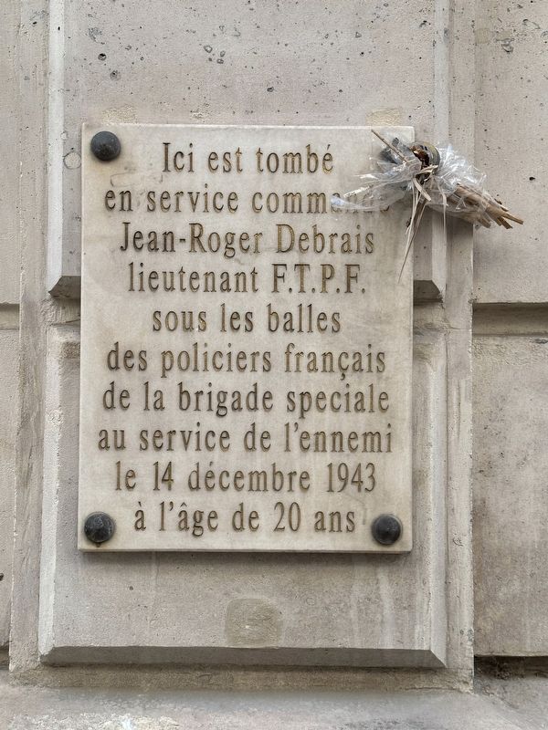 Jean-Roger Debrais Marker. Click for full size. Jean-Roger Debrais Marker image. Click for full size.
