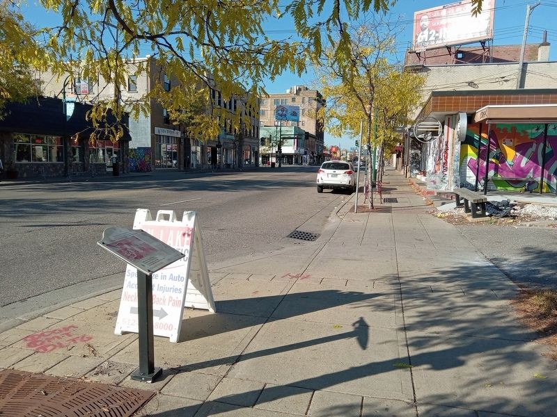 Schatzlein Saddle Shop Marker at the northwest corner of Lake Street and Garfield Avenue image. Click for full size.