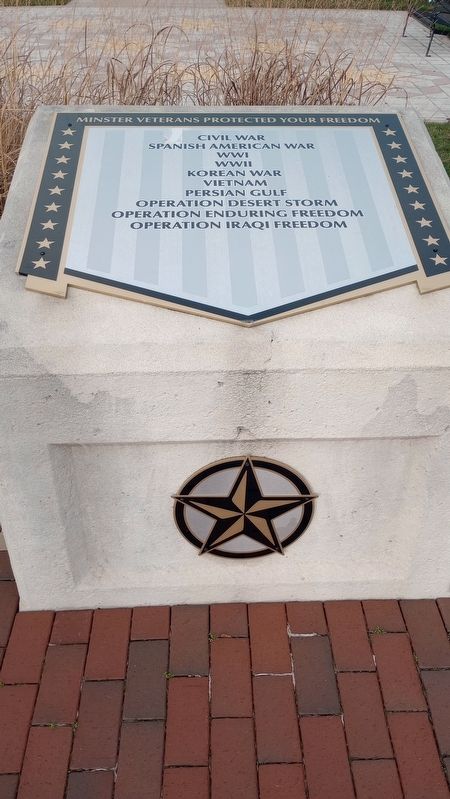 Minster Veterans Memorial. Click for full size. Minster Veterans Memorial image. Click for full size.