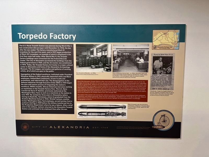 Torpedo Factory Marker, near the Archaeology Museum inside the old Torpedo Factory image. Click for full size.