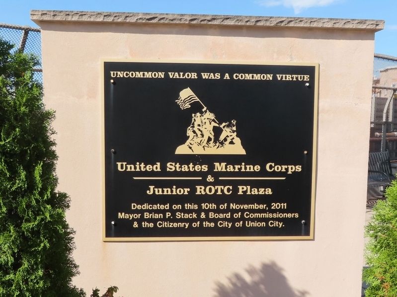 United States Marine Corps & Junior ROTC Plaza Marker image. Click for full size.