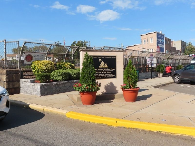 United States Marine Corps & Junior ROTC Plaza Marker image. Click for full size.