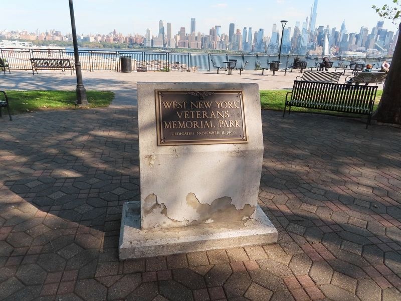 West New York Veterans Memorial Park Marker. Click for full size. West New York Veterans Memorial Park Marker image. Click for full size.
