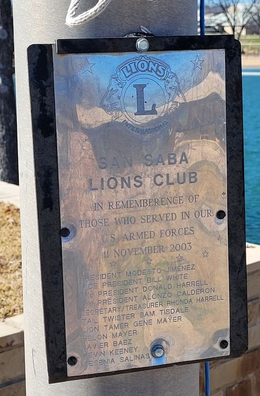 San Saba Lions Club Flag Memorial image. Click for full size.