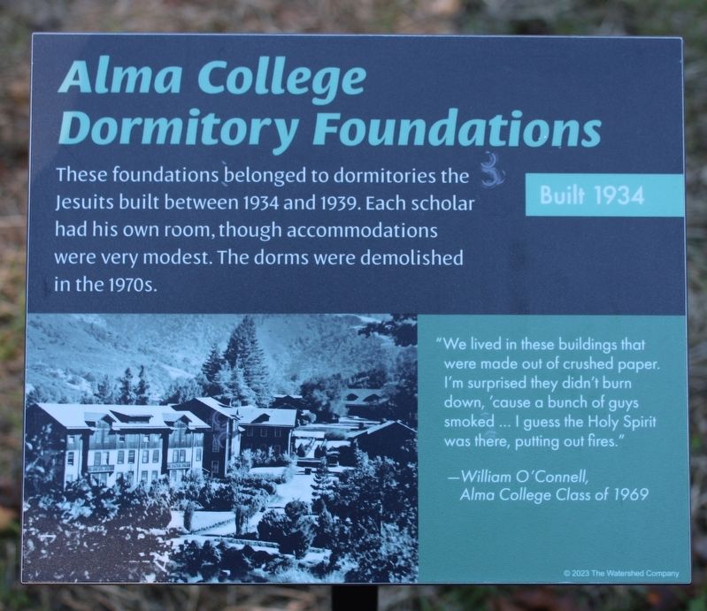 Alma College Dormitory Foundations Marker image. Click for full size.