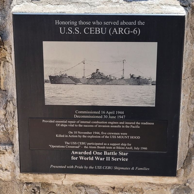 U.S.S. Cebu (ARG-6) Marker image. Click for full size.
