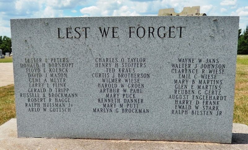 Lest We Forget Memorial (<i>left/south panel</i>) image. Click for full size.