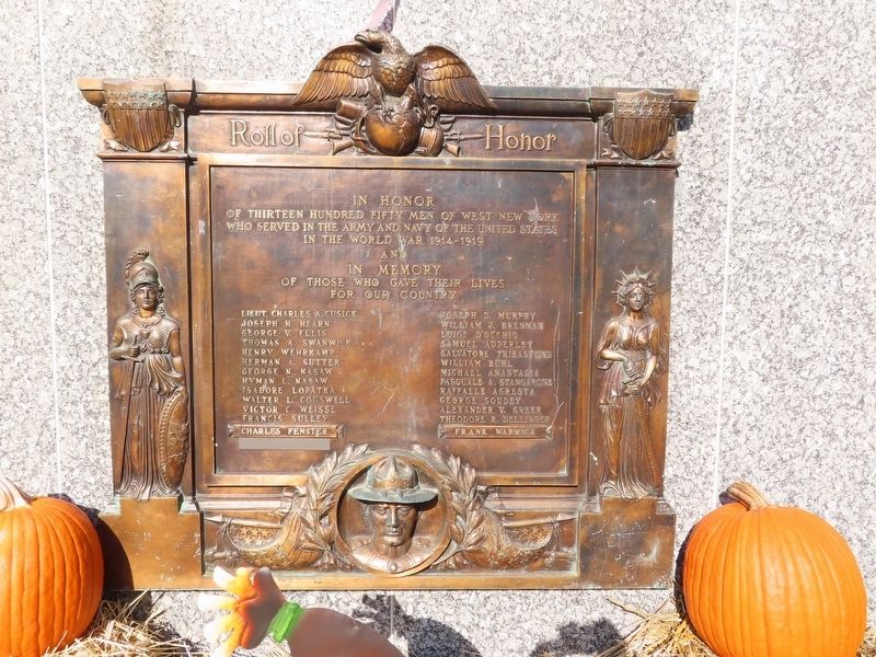 West New York World War I Memorial. Click for full size. West New York World War I Memorial image. Click for full size.