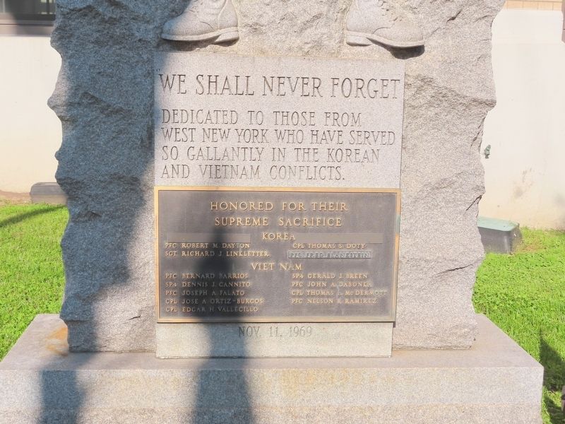 West New York Korean Vietnam Veterans Memorial image. Click for full size.