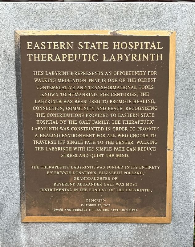 Eastern State Therapeutic Labyrinth Marker image. Click for full size.