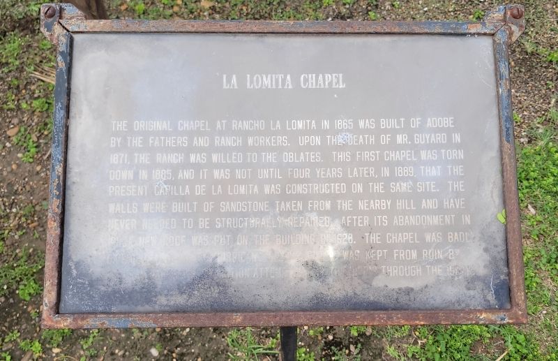 La Lomita Chapel Marker. Click for full size. La Lomita Chapel Marker image. Click for full size.