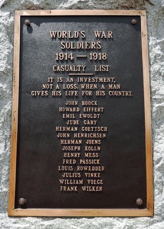 World's War Soldiers Memorial<br>(<i>east side</i>) image. Click for full size.