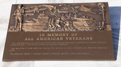 In Memory of All American Veterans Marker. Click for full size. In Memory of All American Veterans Marker image. Click for full size.