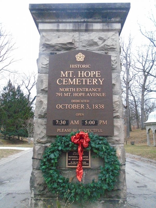 Mount Hope Cemetery NRHP Marker image. Click for full size.