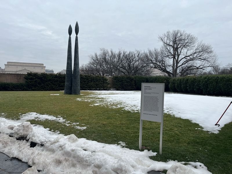 <i>Double Candle</i> and its interpretive marker. Click for full size. <i>Double Candle</i> and its interpretive marker image. Click for full size.
