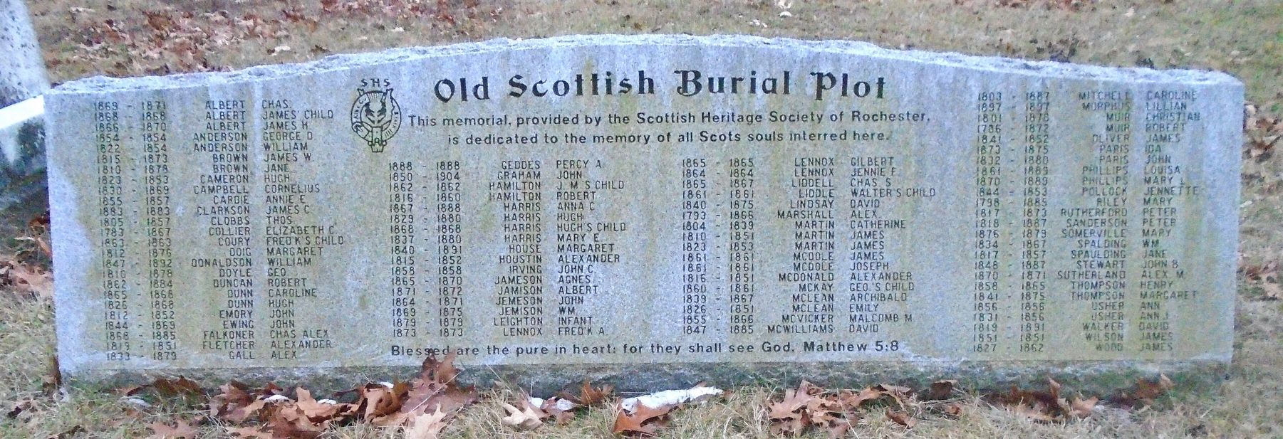 Old Scottish Burial Plot Marker image. Click for full size.