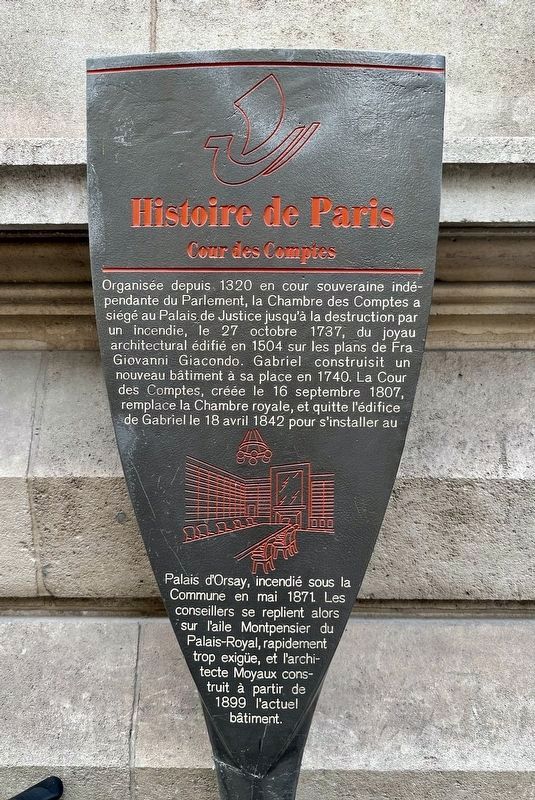 Cour des Comptes / Court of Accounts Marker image. Click for full size.
