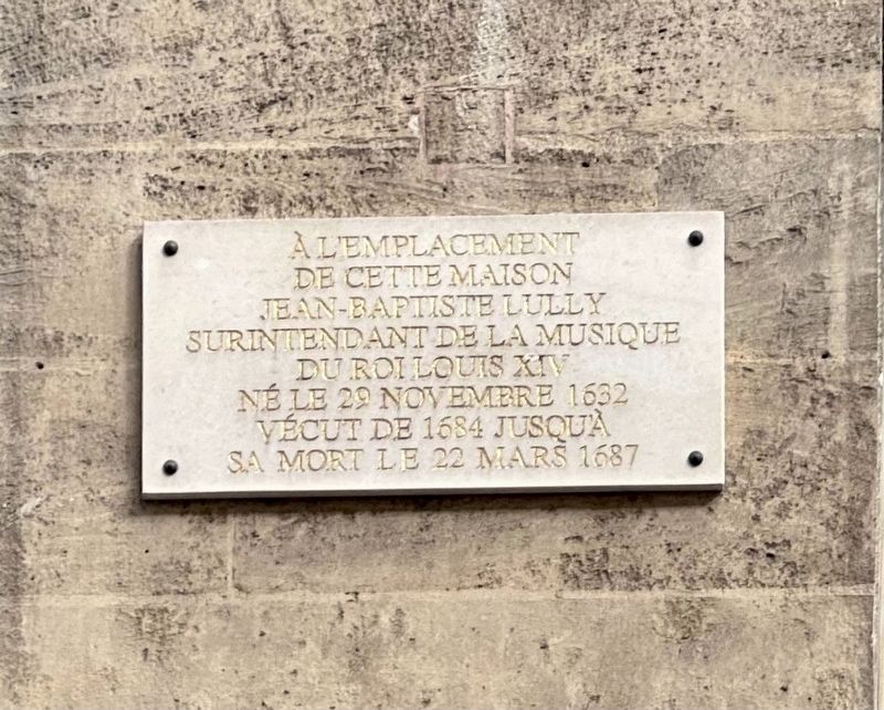 Jean-Baptiste Lully Marker. Click for full size. Jean-Baptiste Lully Marker image. Click for full size.