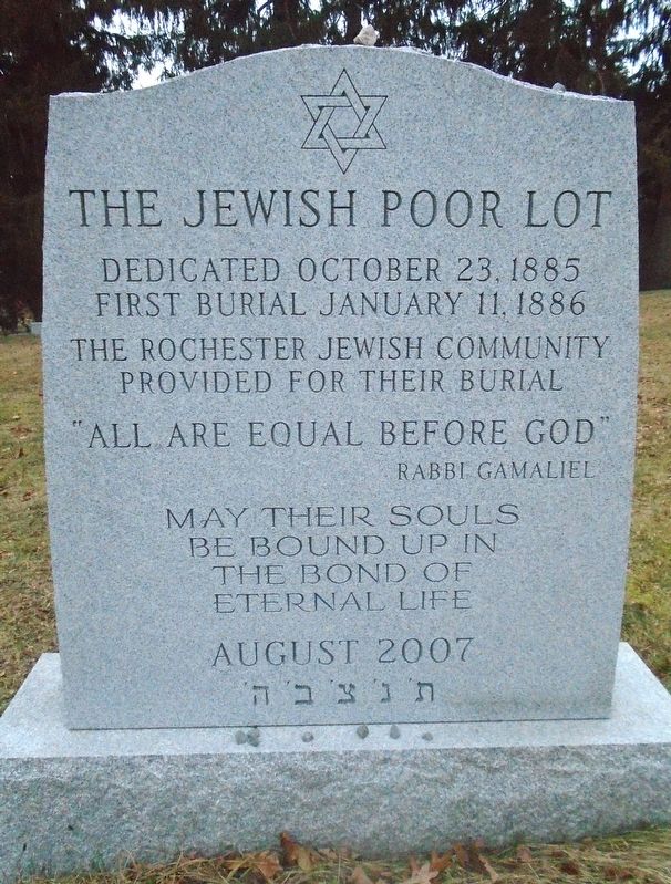 The Jewish Poor Lot Monument image. Click for full size.