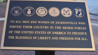 Jacksonville Veterans Memorial Marker image. Click for full size.