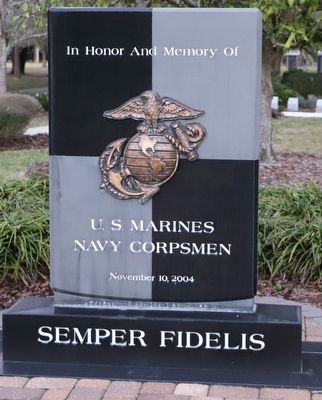 US Marines and Navy Corpsman Memorial Marker image. Click for full size.