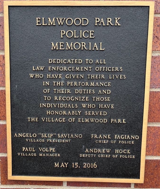 Elmwood Park Peace Officer Memorial image. Click for full size.