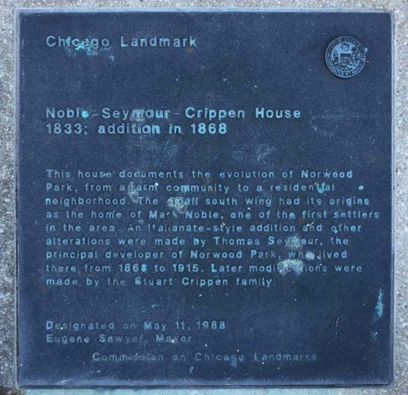 Noble-Seymour-Critten House Marker image. Click for full size.