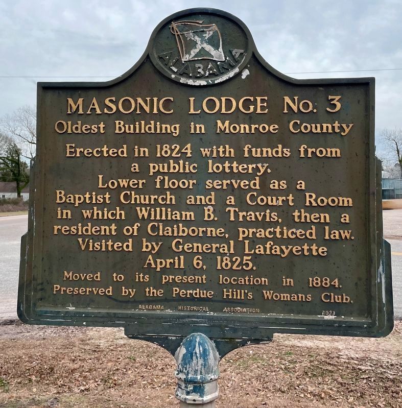 Masonic Lodge No. 3 marker image. Click for full size.