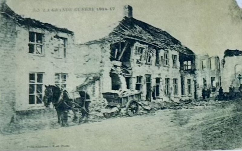 Marker photo: destruction in Moelingen image. Click for full size.