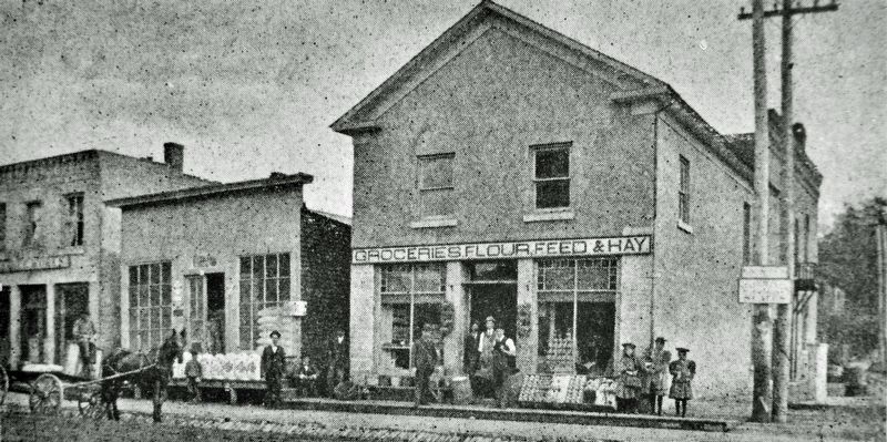 Marker detail: The Bernatz Grocery Store ca. 1899 image. Click for full size.