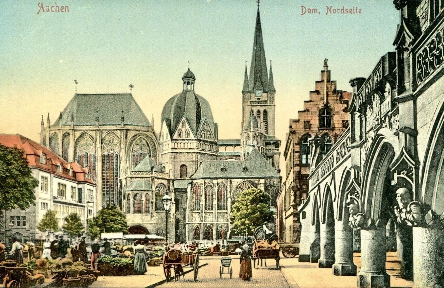 Postcard - Aachen Cathedral, north side image. Click for full size.