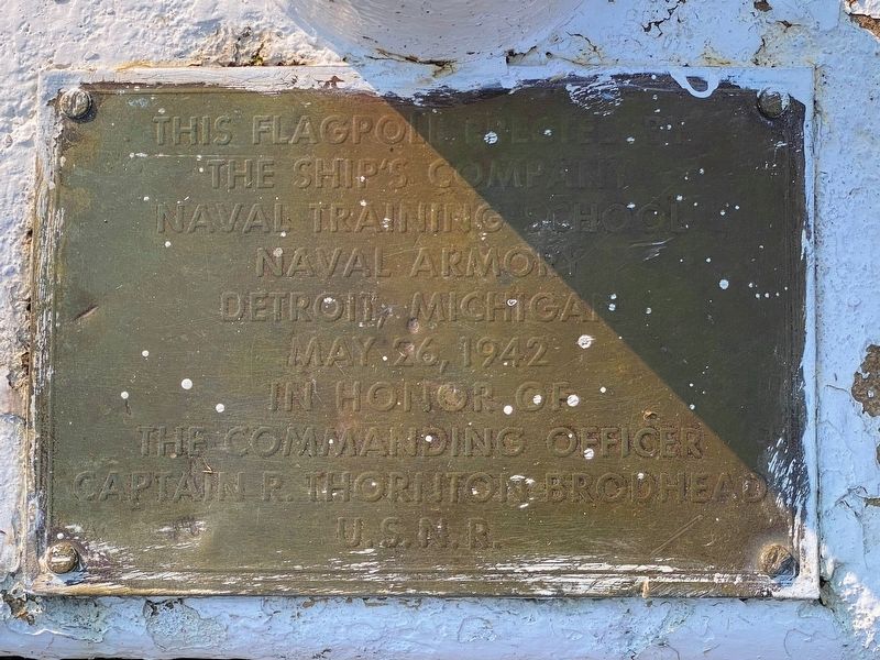Naval Training Armory Flagpole Marker. Click for full size. Naval Training Armory Flagpole Marker image. Click for full size.